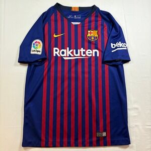 Kids Nike FC Barcelona Soccer Jersey DRI-FIT XL Rakuten La Liga 2018